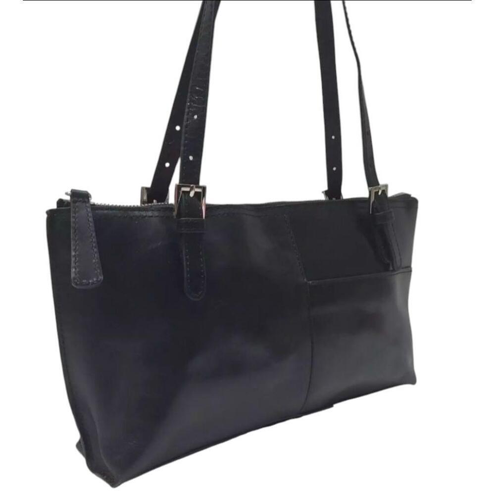 Hobo The Original Black Leather Double Handles Zip Tote Shoulder Bag - Picture 14 of 14
